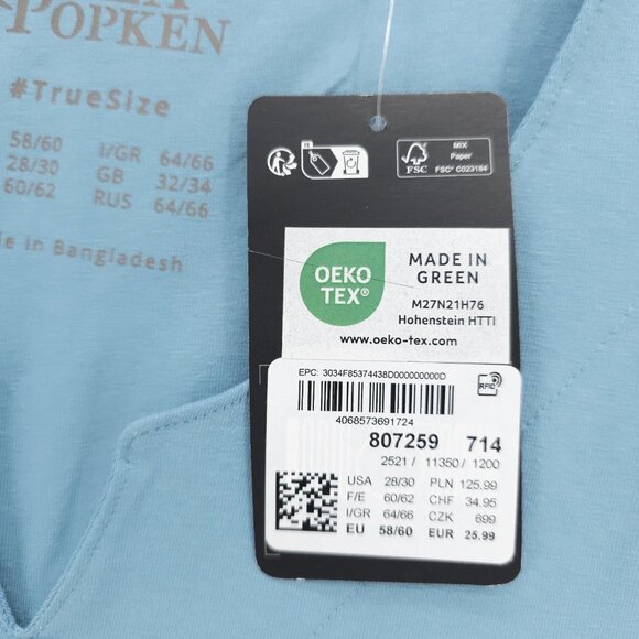 NWT ULLA POPKEN A-Line Tee T-Shirt Cotton Blend Stretch Blue Size US 28/30 - Picture 3 of 5